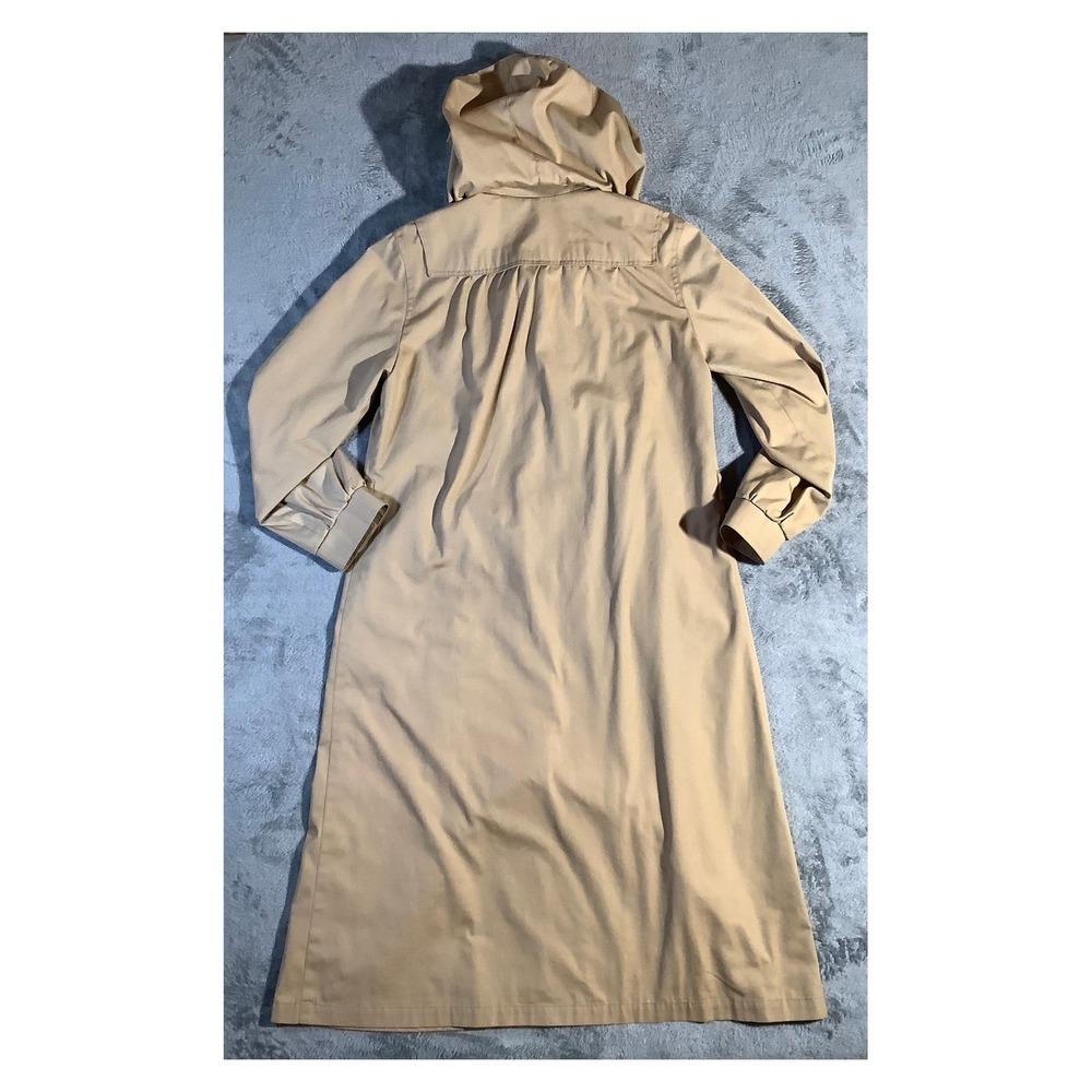 London Fog Vintage Maincoats Hooded Raincoat Tan Beige Women's 10 Regular - Picture 10 of 11